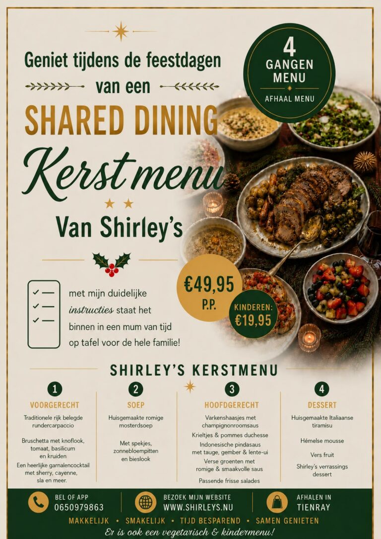 Kerst menu Shirley's